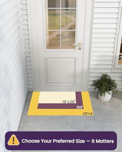DEXI Front Door Mat Outside Entrance, 17x30 Spring Entryway Doormat Dirt Trapper, Heavy Duty Non Slip Entry Mats for Patio Garage Porch Home Decorative, Colorful Floral