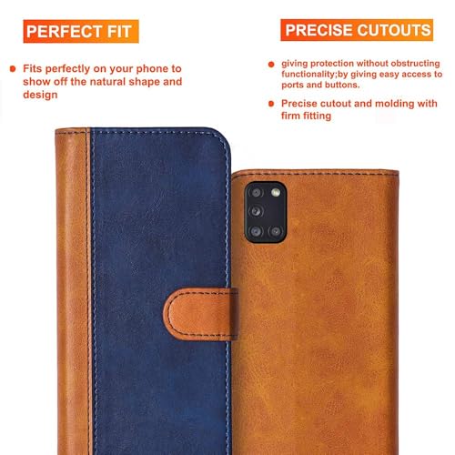 Image of amazon basics OnePlus 15 5G Flip Cover | Card Pockets Wallet & Stand | Flip Cover for OnePlus 15 5G (Beige and Blue)