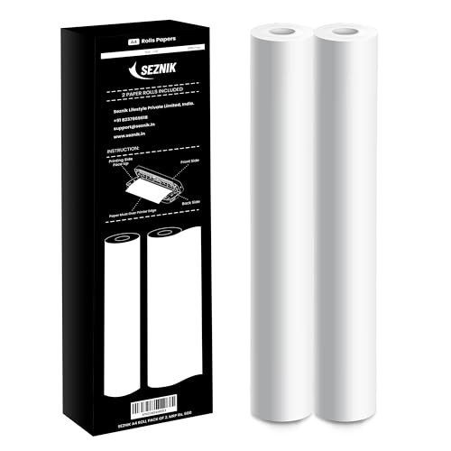Image of Seznik A4 Thermal Paper Roll, 210 x Φ30mm, 2 Rolls, 8 Inch Paper for Portable Thermal Printer