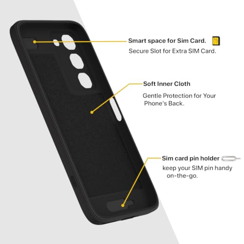 Image of Outlouders Back Cover for Realme P4R 5G | Soft Matte Silicone | Slim Fit | Magnetic-Safe Logo Design (Magnetic-Safe Not Compatible) | Shockproof | Camera Protection Bumper Case (Black)