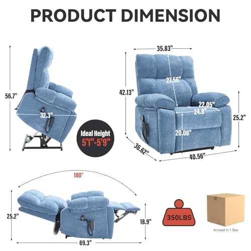 Sillón Plegable Chenille Azul miniatura 3
