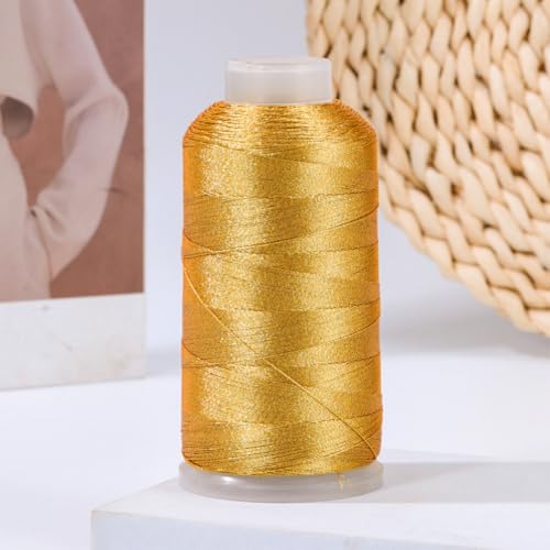 Hilo metálico dorado para bordado 699.91 yardas miniatura 3
