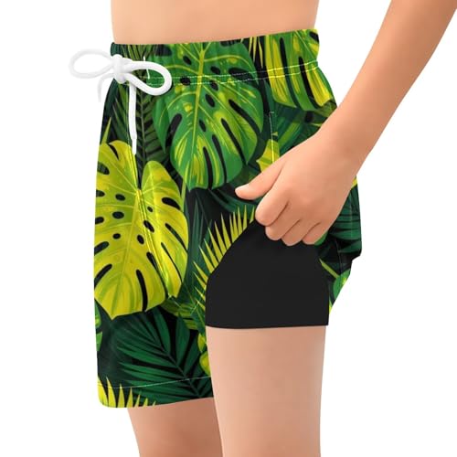 Short de bain garçon premium Yuiboo Banana Monstera Leaf de luxe
