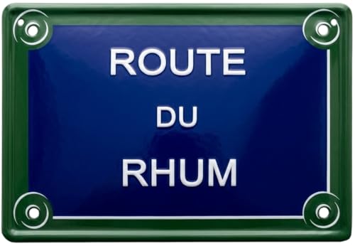 Plaque Décorative Route du Rhum – Panneau de Rue Vintage en Métal – Déco Murale Humour pour...