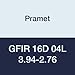Pramet GFIR 16D 04L 3.94-2.76 Carbide External Face Grooving and Turning Holder, 1.000" x 1.000" Square Shank, Right Hand, Max-Min Diameter 3.94"-2.76", Insert LCM. 0416.