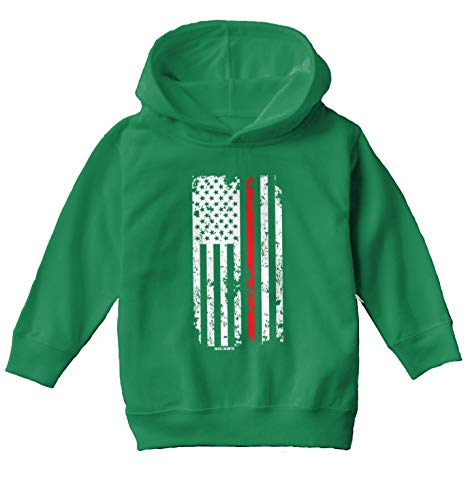 Red Line American Flag - Support Firemen Toddler/Youth Fleece Hoodie