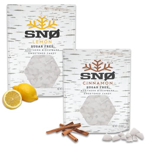 Cinnamon and Lemon KETO Xylitol Candy Chips - SNØ 1LB Bag - Sugar-Free Candy With Only 2 Ingredients | Low Carbs, Diabetic-Friendly, Non-GMO, Vegan, GF & Kosher | Purest candy in the world!