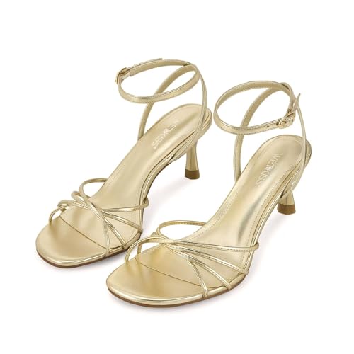 wetkiss Womens Sandals Round Open Toe Kitten Heels Adjustable Ankle Strap Low Heels Heeled Sandals for Women Summer Dress Shoes Not Suitable for Wide Feet2