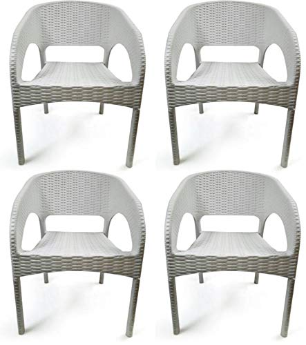 Image of Cello Plastic Kraze Chair Set Pack of 4 - White