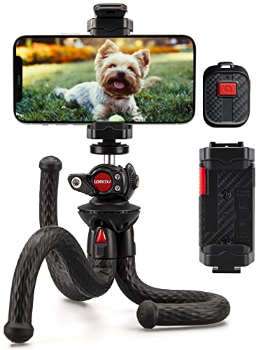 Lammcou Mini Trípode Flexible para teléfono Celular con liberación remota, Trípode pequeño y Soporte para teléfono Celular con Zapata, Octopus Gorilla Pod Tripod para Phone Vlogging