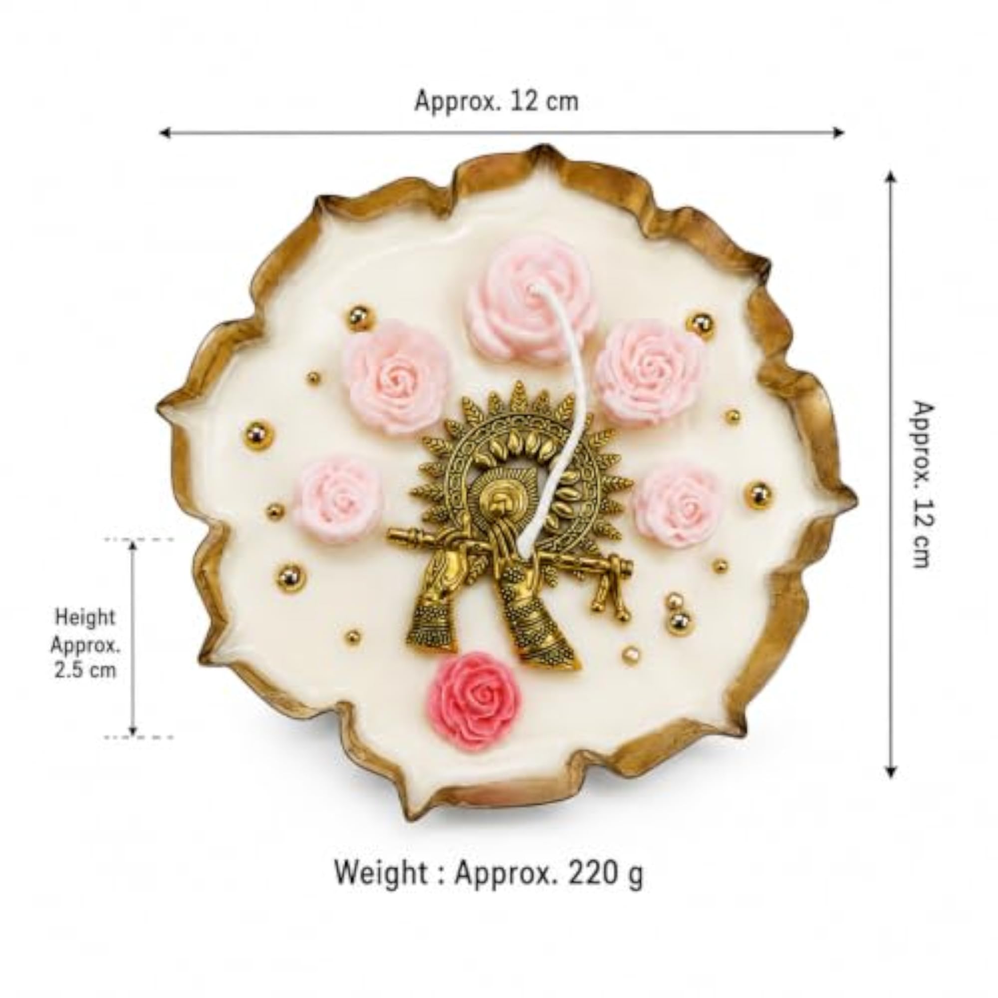 Krishna Rose Flower Decorative Candle