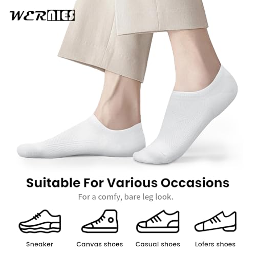 Image of wernies No Show Socks Women 10 Pairs Low Cut Ankle Socks with Non Slip Casual Invisible Liner Socks
