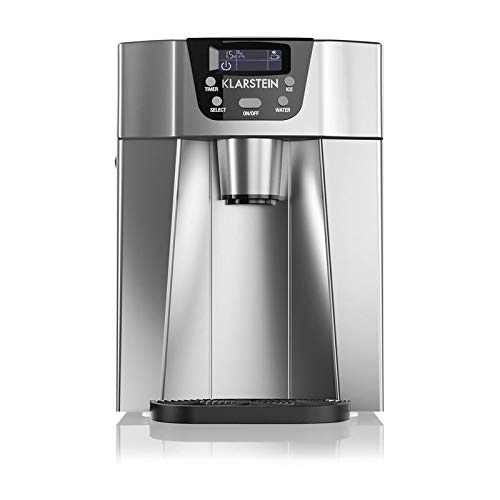 Klarstein Ice Volcano 2GS Argento - Machine à glaçons, Compresseur haute capacité, Panneau de commande intuitif, Réservoir d'eau 2L, 13...