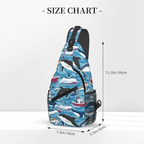 Mochila tipo bandolera con diseño de ballena miniatura 3