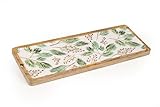 BANDEJA RECTANG. MADERA LACADA HOJAS
