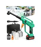 DeeprClean Cordless Car Washer with 6-in-1 Nozzle, Portable Vehicle Cleaning Tool with Brushless Motor |3 Adjustable Levels & Battery Display | Lightweight Spray Tool for Car, Patio Outdoor Use-Green