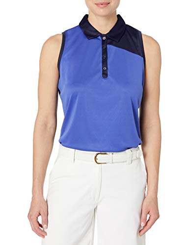 PGA TOUR Women's Sleeveless Color Block Polo, Peacoat, X-Large