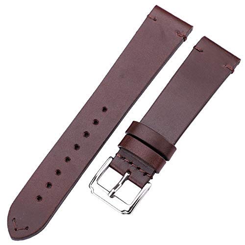 Leder-Uhrenarmbänder, Ersatz-Uhrenarmband, Leder-Uhrenarmband, 18 mm, 20 mm, 22 mm, für Herren und Damen, Vintage-Band mit Edelstahl-Dornschließe