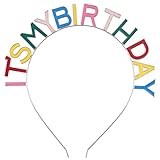 Coucoland Geburtstag Haarreif Damen Mädchen Geburtstagskrone Bunt Birthday Girl Crown Haarband Geschenk für Geburtstagskind Damen Mädchen Geburtstag Party Haar Accessoires (Bunt)