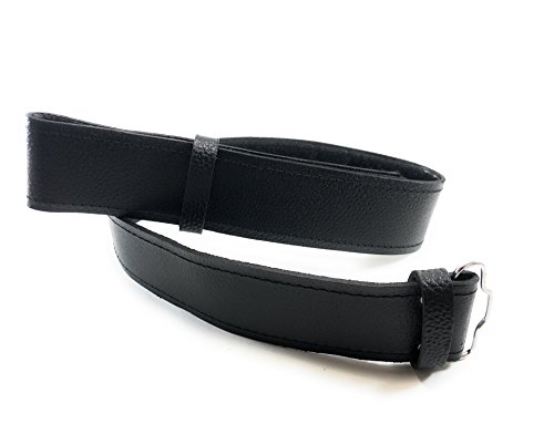 Black Leather Plain Scottish Highland Kilt Belt With Celtic Design Chrome Buckle4