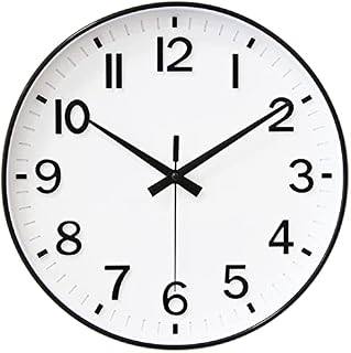 HZDHCLH Wall Clock 12 Inch Silent Non Ticking Clock for Living Room Bedroom Kitchen Office (New-Grey White)