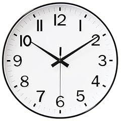 HZDHCLH White Analog Wall Clocks Battery Operated, 12 inch Silent Non Ticking Modern Wall Clock for
