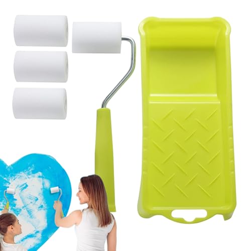 ペイント エッジャーコンボ キット、ペイント エッジャーローラー ブラシ, ビスタ ミニ エッジャーキット ローラー コンボ ブラシ ペイント トレイ付き, 屋内屋外天井壁室内塗装用家庭用塗装用品