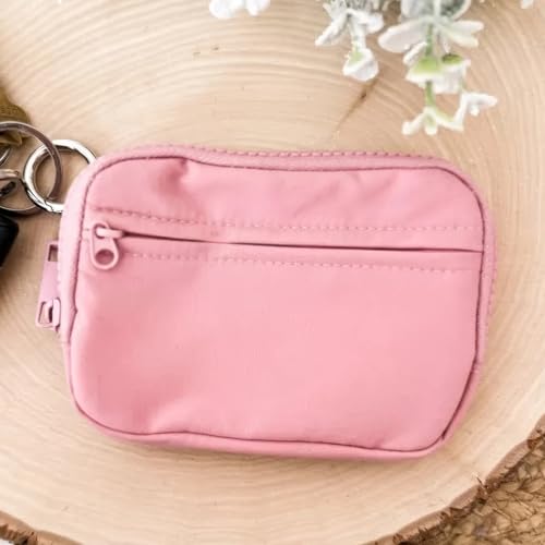 Atlodas The Iris' Wallet, Women's Wristlet Handbags, Waterproof Nylon Keychain Wallet, Zip Card Case with ID Window (White)4