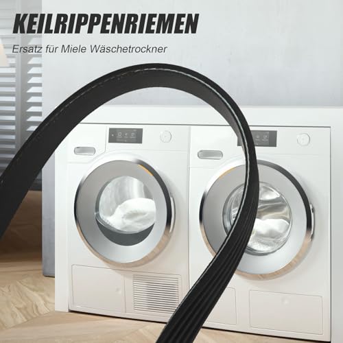 Hoypeyfiy 5PJ1880 Umfang 1880 MM, Breite 11,7 MM Keilrippenriemen, Gummi-Antriebsriemen Trommelriemen, Ersatz für Miele Wäschetrockner