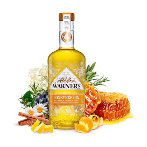 Warner’s Honey Flavoured Gin 70cl, Premium Honeybee Gin, Great for Gifts, Gin With Real Honey, Ideal For Cocktails Including G&T or Tom Collins