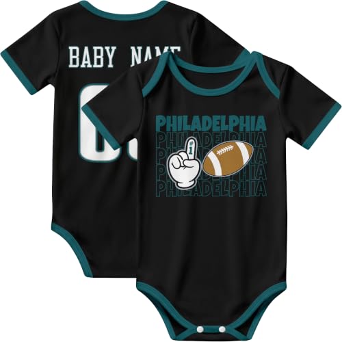 Image of KREDE Baby Clothes Custom Name Bodysuit for Baby Boy Gifts | Short Sleeves Bodysuit with Custom Number Name