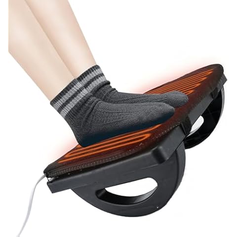 Foot Rest for Under Desk at Work, ergonomically Designed Adjustable Height Foot Stool, Heated and Temperature Controlled Foot Stool, Office and Travel Foot Stool - Relieving Back and le Cover