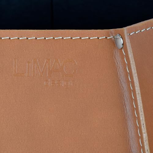 Porte-parapluie d'intérieur avec bac amovible anti-goutte cuir marron LIMAC Design