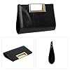 EVEOUT Pochette en Cuir PU Femmes Clutch Sac à Main de Soirée avec chaîne Sac à bandoulière élégant pour Mariage Plage Vacances(Noir) #2