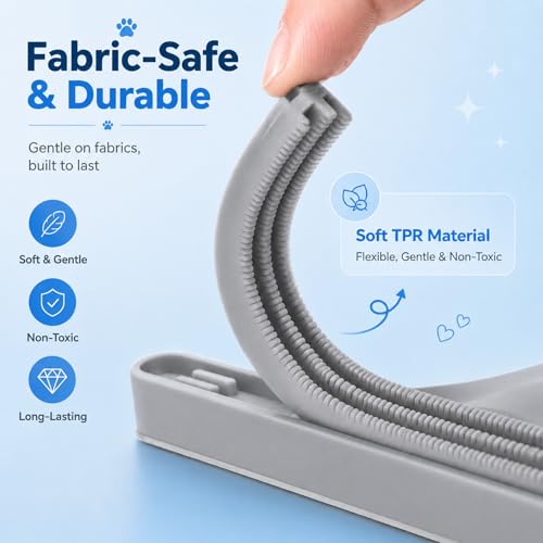 2 Pack Reusable Pet Hair Remover and Fabric Lint Scraper Set, Gray - Image 4