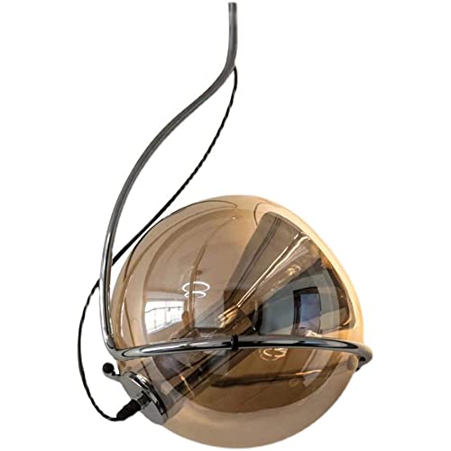 Lampara techo , Lámpara colgante industrial de vidrio soplado a mano for comedor, lámpara colgante con pantalla ajustable libremente, lámpara de araña de longitud ajustable con acabado cromado