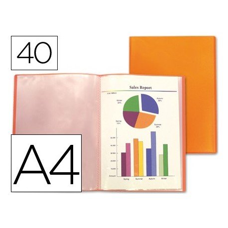 Liderpapel CJ25 Display Book with 40 Pockets A4 Orange