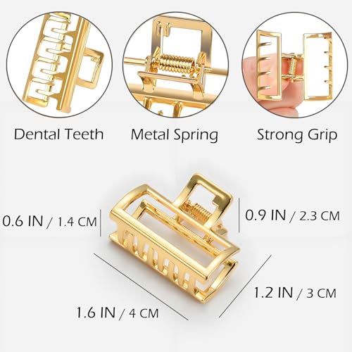 2 Pcs Gold Hair Clips Small Metal Claw Clips miniatura 5