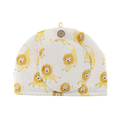 おしゃれ 北欧風 ティーコジー ティーポットカバー ナチュラル ライオン 匠の技 河島幸子・彰子共作 日本製 綿100%