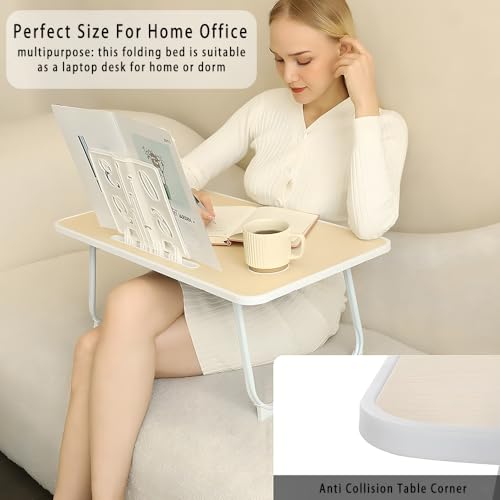 SNKR-ESSENTIALS-Study-Table-Foldable-Wooden-Laptop-Bed-Tray-Table-Multifunction-Lap-Tablet-Desk-with-Cup-Holder-Perfect-for-Eating-Breakfast-Reading-BookWorkingWatching