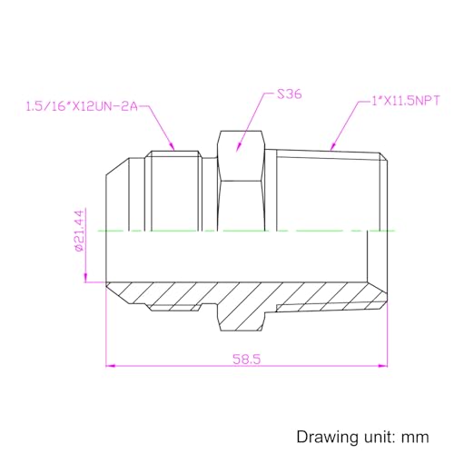Image of HFS(R) 1 inch NPT Male to 1 inch JIC Male Adapter Flared Tube Fitting Pipe Connector Stainless Steel 304
