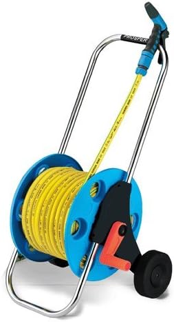 Garden Hose Reels Movable Floor Stand with 100 Ft 1/2" Hose, Nozzle and All Accessories-pr3015a