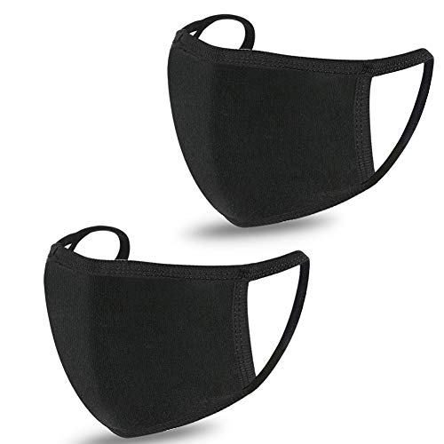 Safety Black Face Accessories Unisex Reusable Washable Adult Outdoor Activity Accessories for Men and Women 2 Pack
