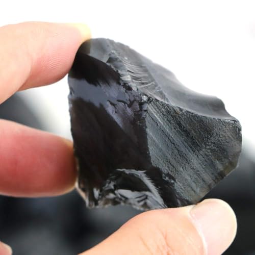 Image of FIREBOOMOON 2lb Rough Black Obsidian Crystal Rocks for Tumbling Knapping
