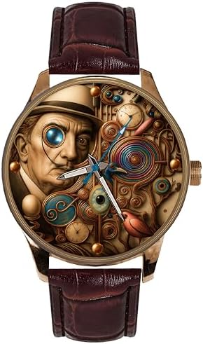 Micmacs. Surreal Salvadore Dali Inspired Iconic & Bizarre Modern Art Solid Brass Collectible Art Watch in Beautiful Metallic Colors. Surrealism Wristwatch. image 2