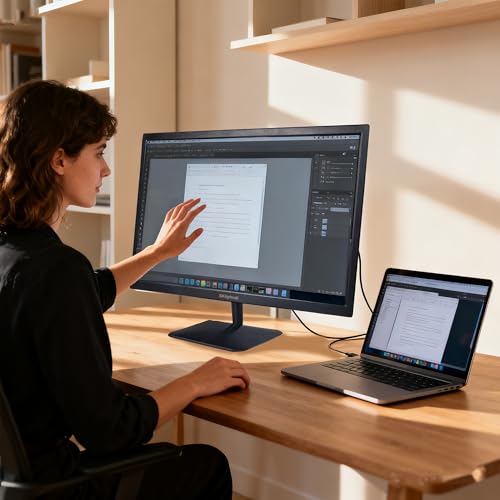 Image of SKitphrati 21.5 inch Monitor 1080P IPS 10-Point Touch with HDMI VGA Type-B | Touchscreen Monitor with 10-Points 75Hz VESA 100mm Support 178 Wide Viewing Angle