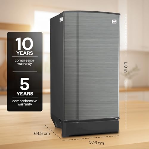 Image of Godrej 180 L 1 Star 5 Years Comprehensive Warranty | | Farm Fresh Crisper Technology With Jumbo Vegetable Tray Direct Cool Single Door Refrigerator (RD EDGE 205AN WRF ST GR, Steel Grey)