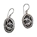 NOVICA Onyx .925 Sterling Silver Dangle Bird and Flower Earrings 'Curious Bird'