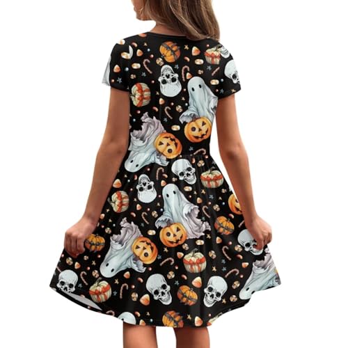 Image of Short Sleeve Dress for Girls with Pockets Cute Toddler Girl Clothes Summer 2-12