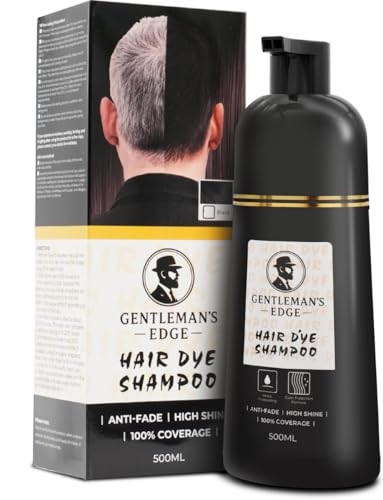 Gentleman's Edge Hair Dye Shampoo for Men – Black Hair Dye Shampoo – Ammonia-Free Shampoo Hair Dye with Easy Application – Gray & White Hair Coverage,...